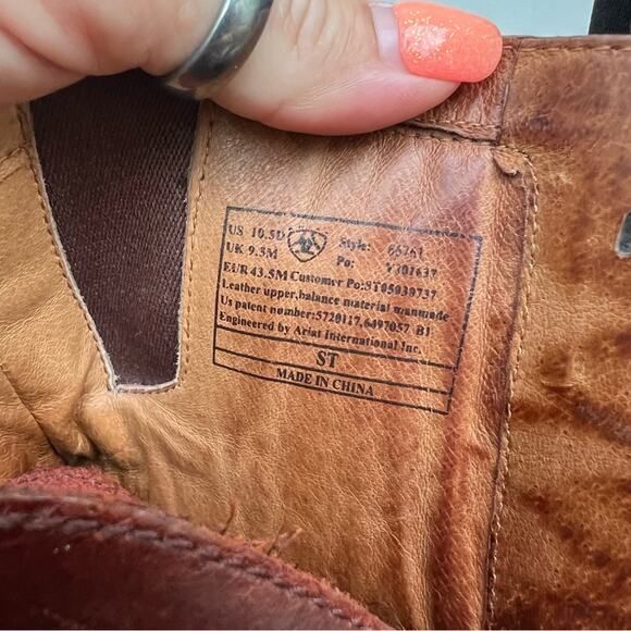 Y2K Ariat Cobalt Roper Oxford Ankle Roper Cowboy Boots Brown Leather 10.5 D - Picture 7 of 7